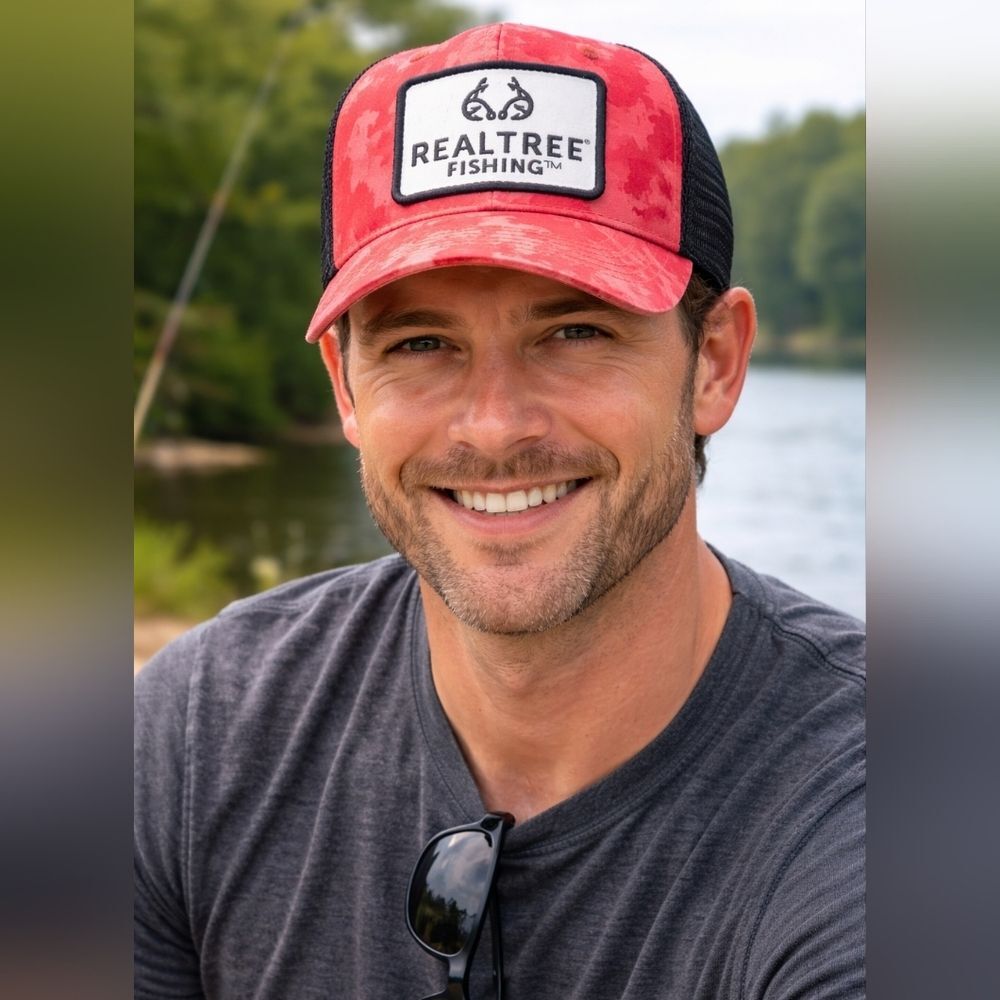 Realtree Red And Black Mesh Cap Fishing Hat